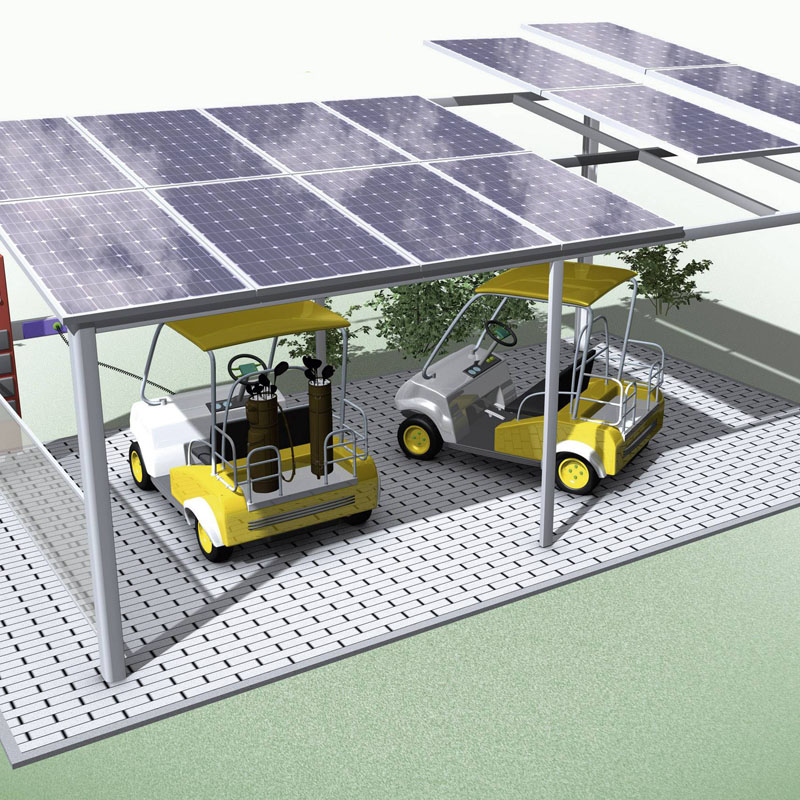 Structures d'abris de voiture PV personnalisées solaires
