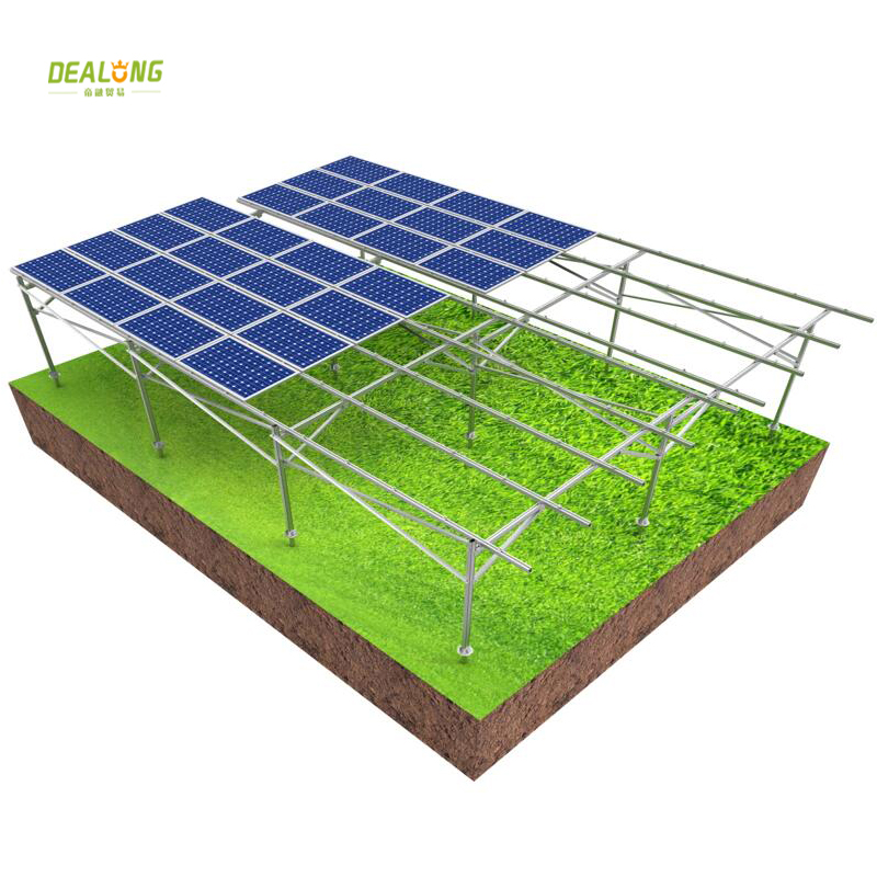 Système de montage solaire de ferme en aluminium au sol plat
