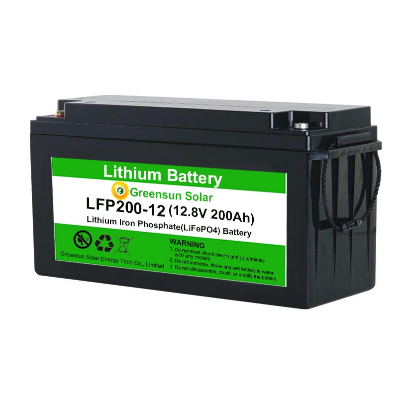 Cycle profond rechargeable du paquet 12v 200ah LiFePO4 de batterie de fer de lithium
