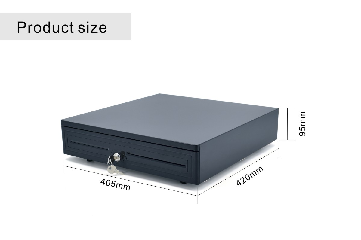 Dimensions des tiroirs-caisses avec bacs à pièces amovibles
