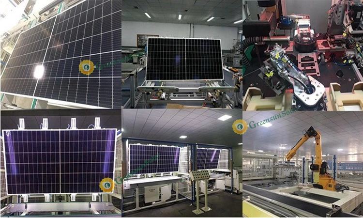 production de panneaux solaires à demi-cellules coupées