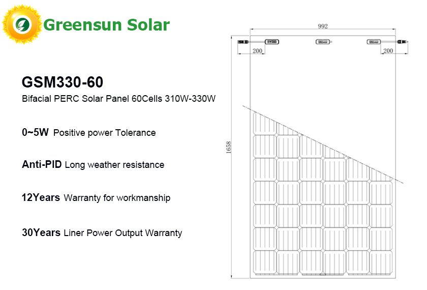 Modules photovoltaïques bifaciaux PERC 60 cellules