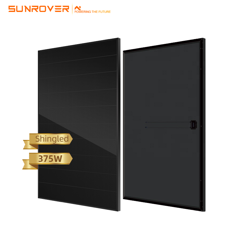 Tout noir 375w 380w panneaux solaires à bardeaux 375w panneaux superposés
