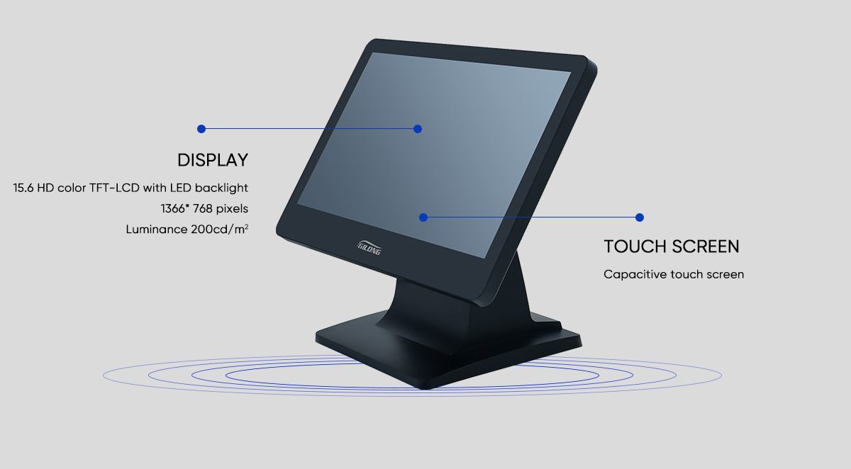 moniteur à écran tactile pour la vente au détail