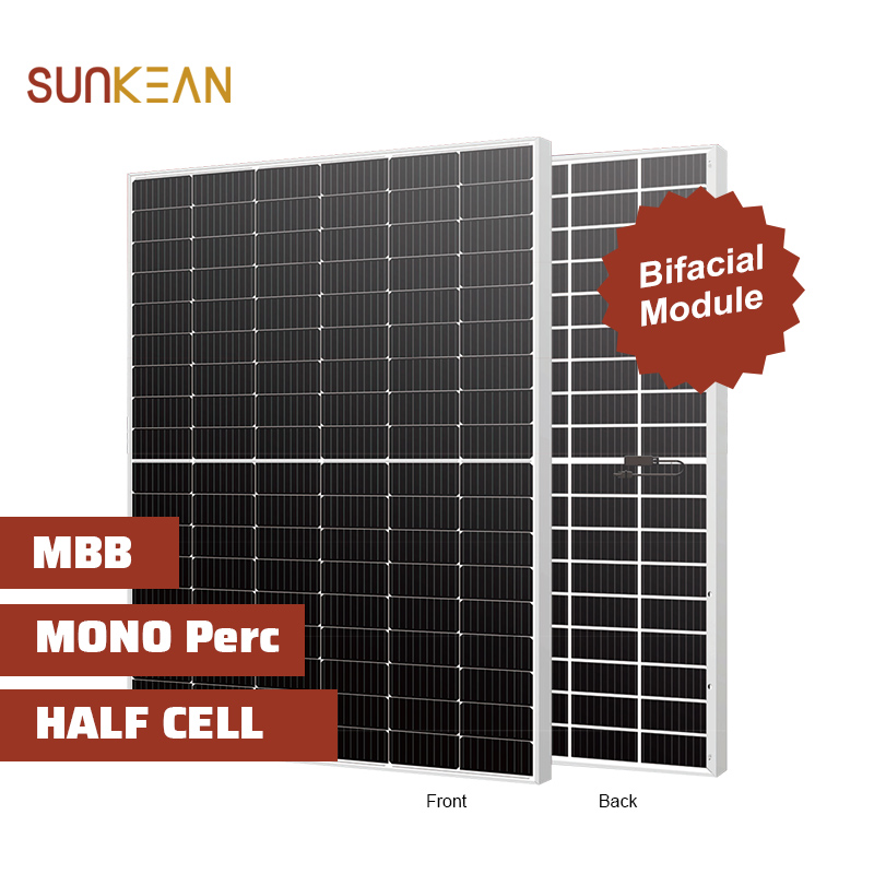 390 ~ 410W Mono biface haute efficacité demi-coupe 182mm Panneaux solaires de taille de cellule