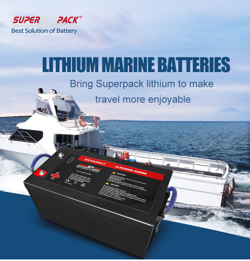 Batteries au lithium LiFePO4 à cycle profond Superpack 12v200Ah pour navires