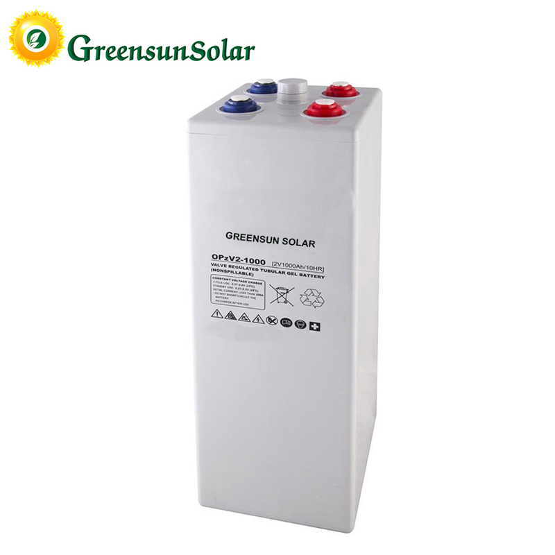 Batterie rechargeable GEL 2V 200ah 400ah 800ah 1000AH 3000ah opzv pour le stockage de l'énergie solaire
