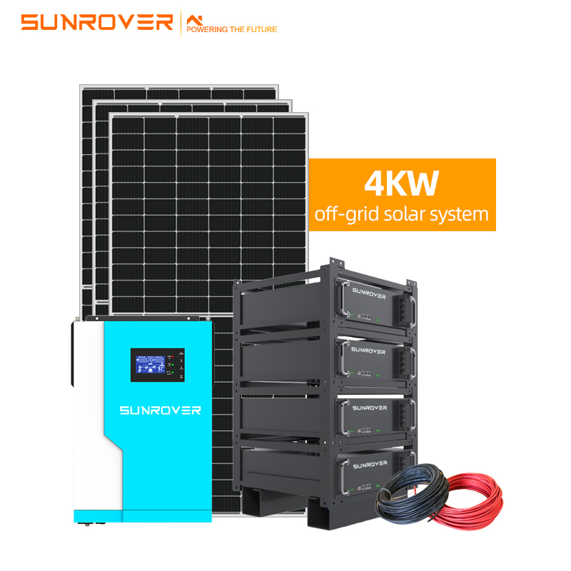 Système d'alimentation solaire hors réseau 4KW tout-en-un personnalisé

