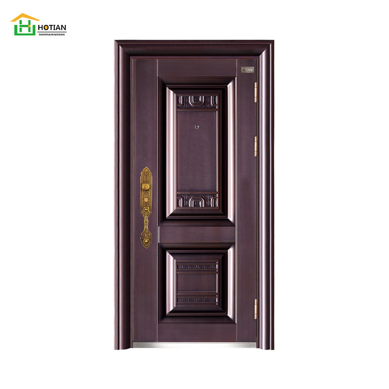 Porte principale extérieure en acier de conception de porte d'entrée en métal bon marché d'entrée en métal de porte de sécurité pour la maison
