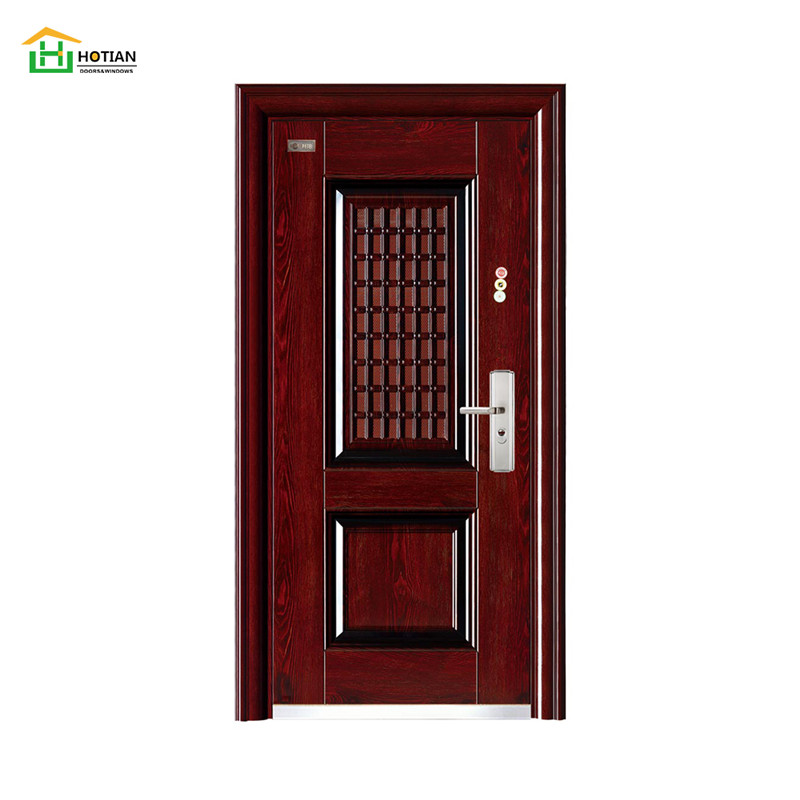 Porte d'entrée principale de fer de porte principale de villa de porte en acier de sécurité de bonne qualité
