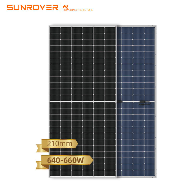 Module mono bifacial 640W 645W 650W 655W 660W panneaux solaires de toit
