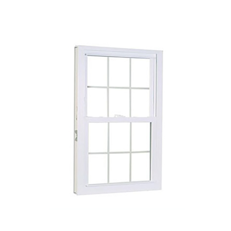 Fenêtres blanches en aluminium à double suspension et inclinaison avec grille
