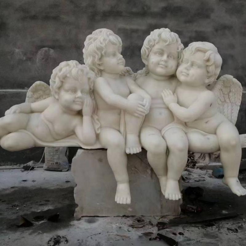 Statue en marbre enfant ange
