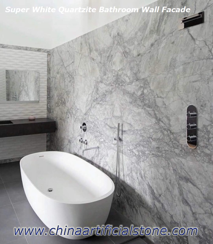 Tuiles de salle de bains de dolomite de marbre de granit de quartzite blanc superbe