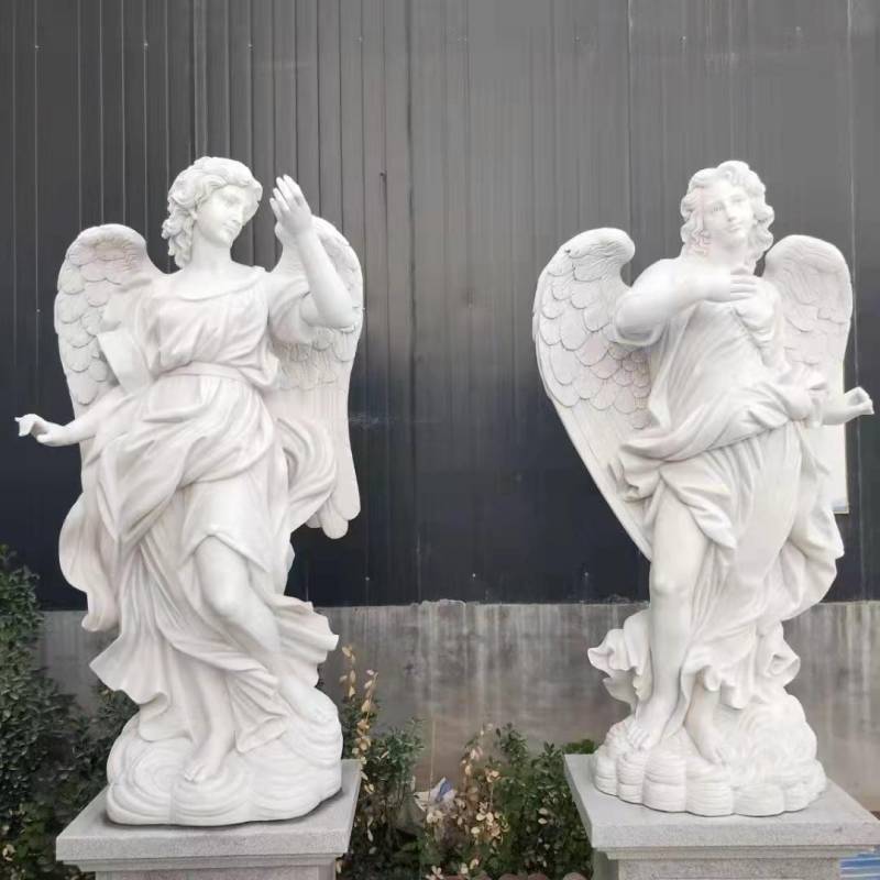Statue en marbre d'ange féminin
