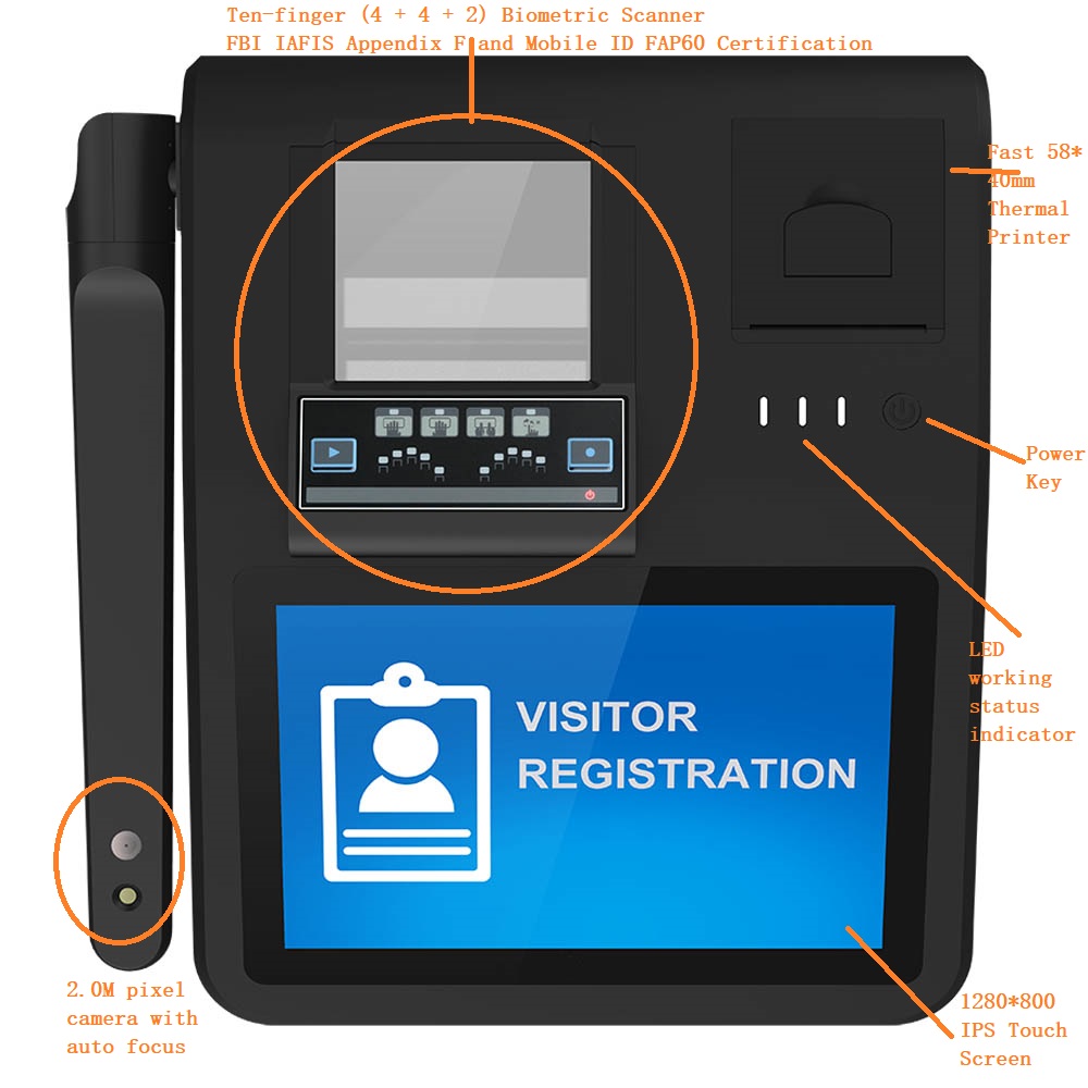 Terminal d'inscription d'empreintes digitales Smart ID