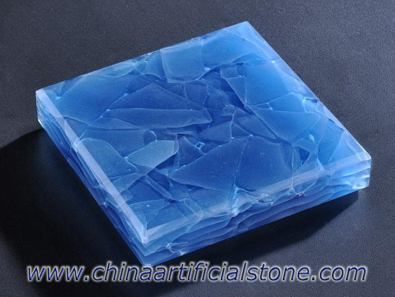 Dalles Glaskeramik en céramique de verre d'ingénierie bleu océan
