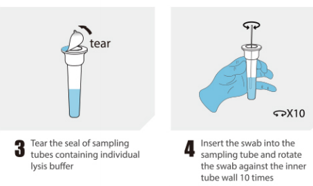 Test d'antigène sur écouvillon nasal (or colloïdal)