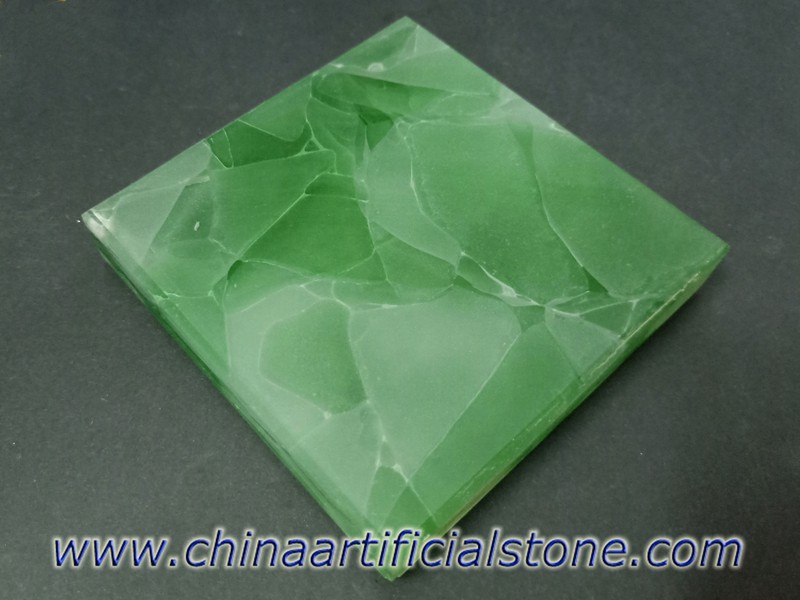 Iceberg Glass2 Dalles de pierre en verre de jade vert et blanc
