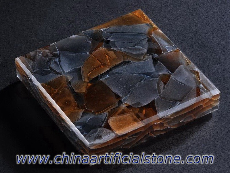 Glassos 3D Couleurs mélangées Jade Glass Stone Harmony
