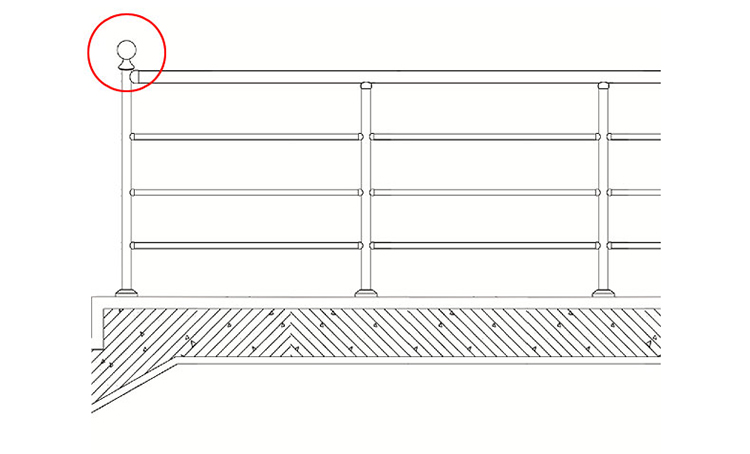 Embouts de décoration de garde-corps en acier inoxydable