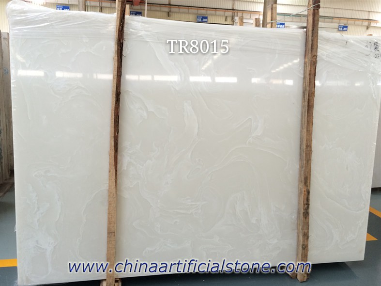Panneaux de pierre d'onyx artificiel blanc pur rétroéclairés
