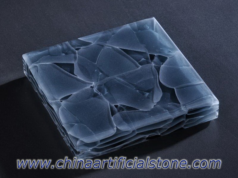 Dalles de verre Magna rétro-éclairées en pierre de verre jade azurite
