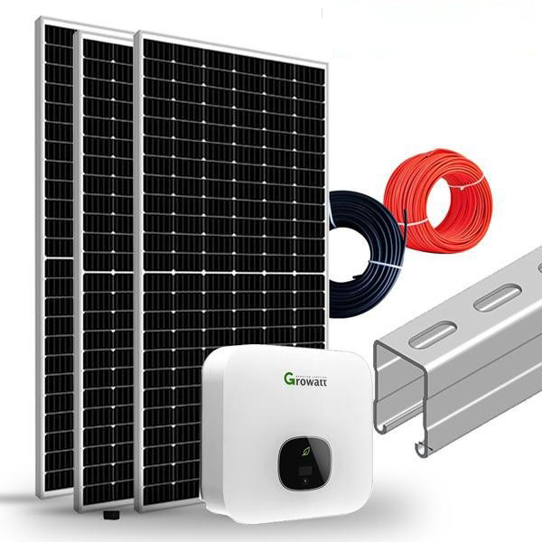 Système solaire domestique 5KW lié au réseau avec onduleur Growatt
