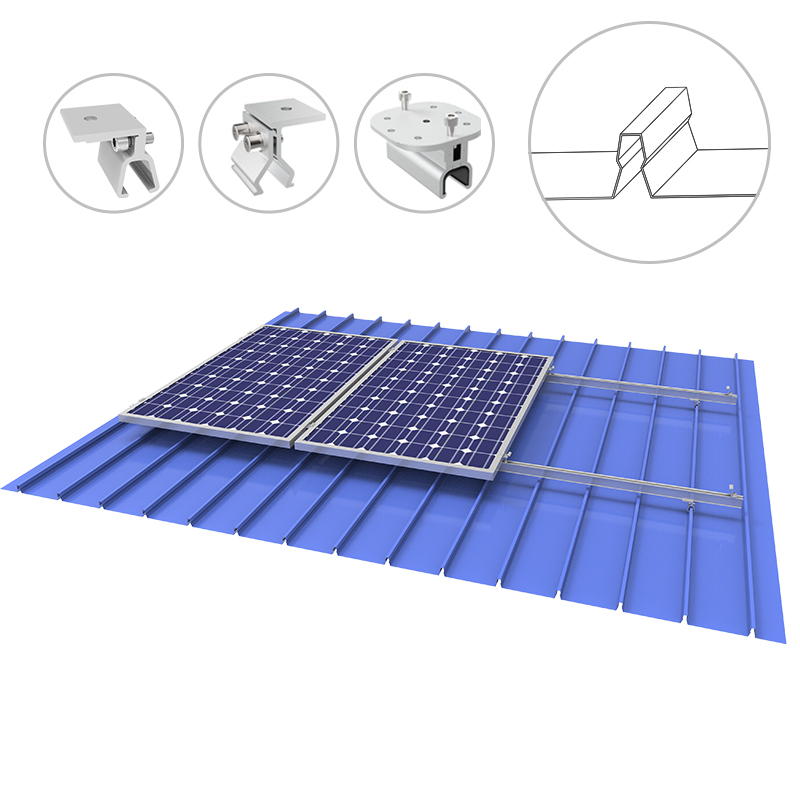 Système de rayonnage à montage solaire sur toit métallique Klip-Lok
