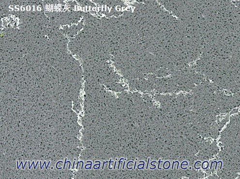 Dalles de quartz gris Carrara gris avec des veines blanches

