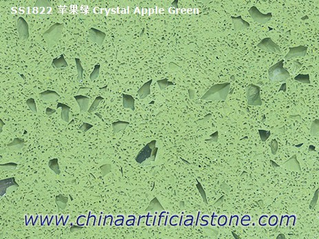 Dalles de quartz scintillant vert stellaire vert cristal
