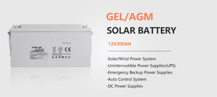 Batterie solaire GEL à cycle profond 12V 200Ah