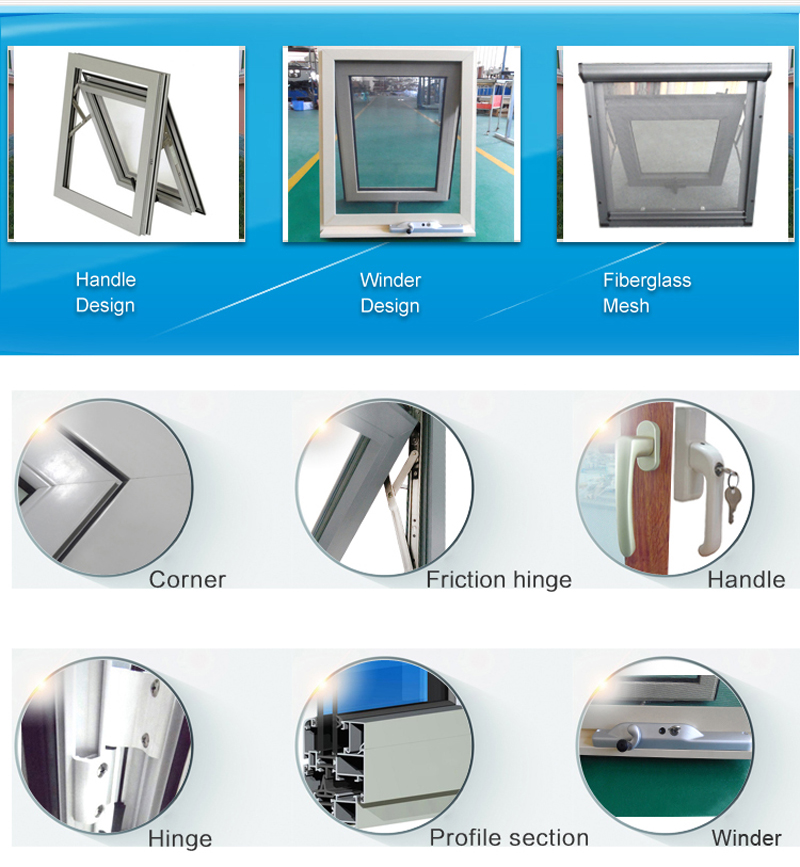 dessin détaillé des fabricants de fenêtres en aluminium