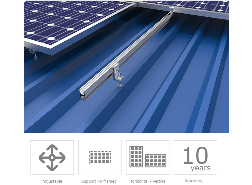 toit en métal système de supports de montage solaire PV