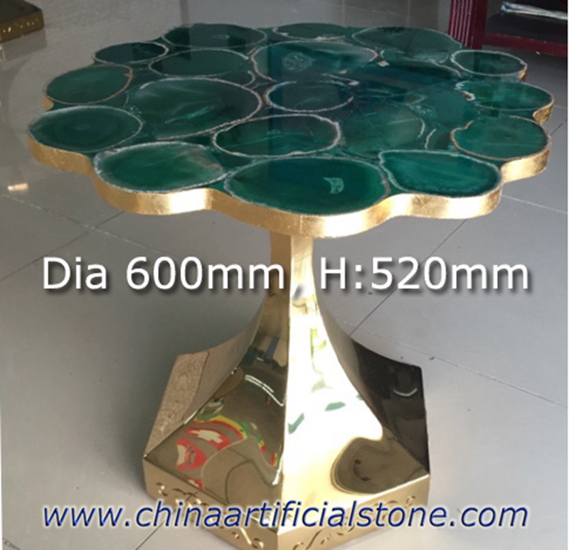 Table d'appoint en agate verte