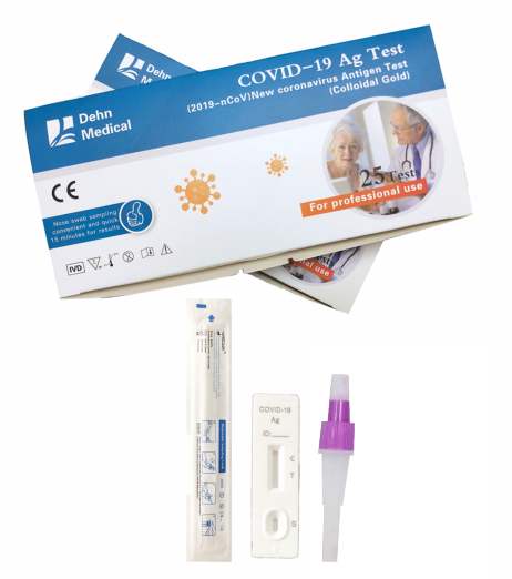 Test d'antigène sur écouvillon nasal (or colloïdal)