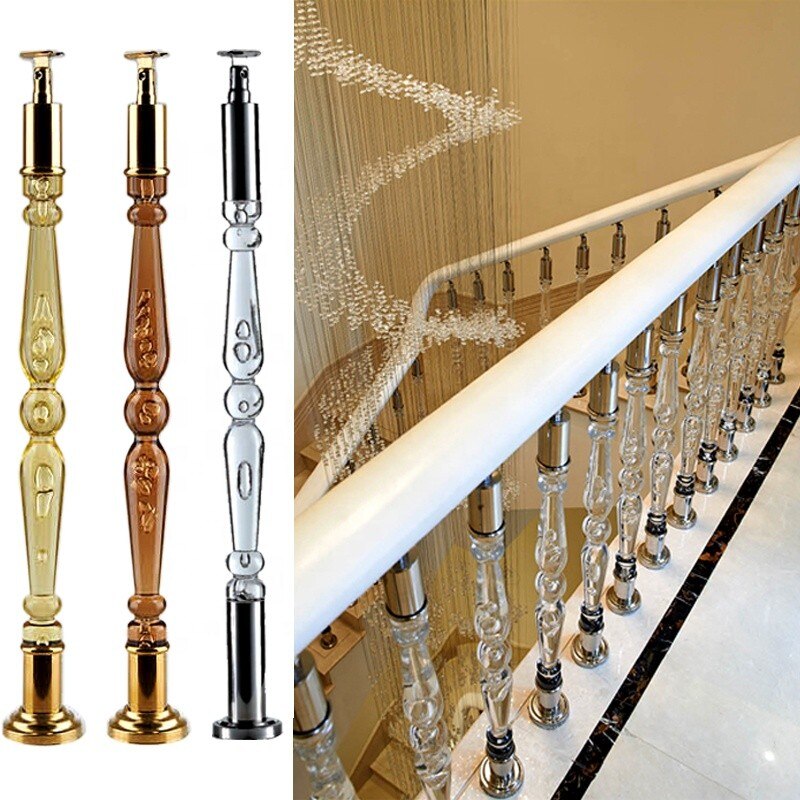 Poteau de pilier de garde-corps d'escalier en cristal acrylique de luxe en plexiglas
