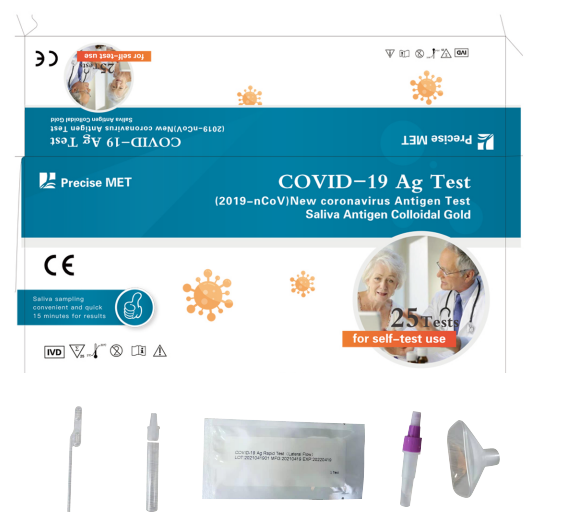 10 tests/test d'antigène salivaire (or colloïdal)