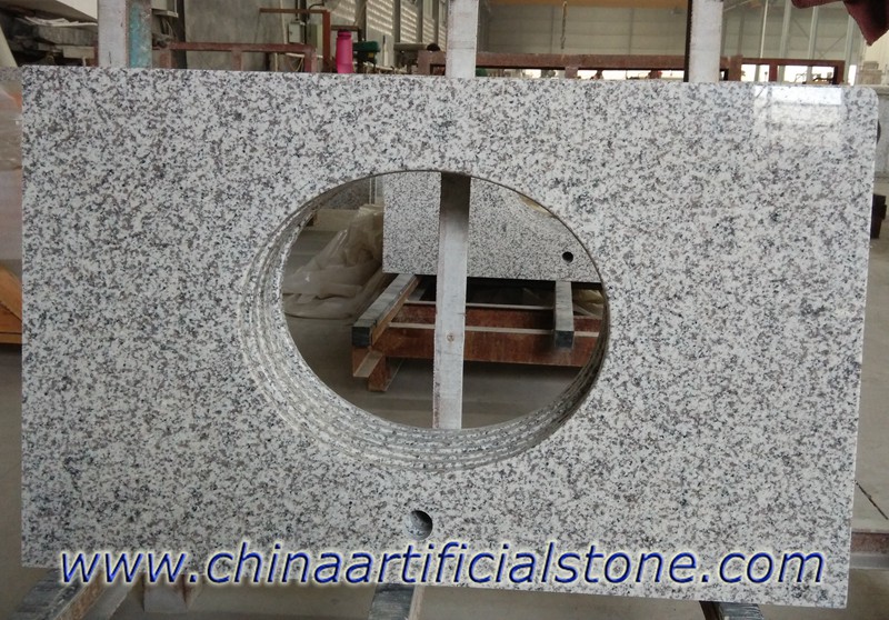 Comptoirs en granit gris blanc de Chine pour des projets commerciaux
