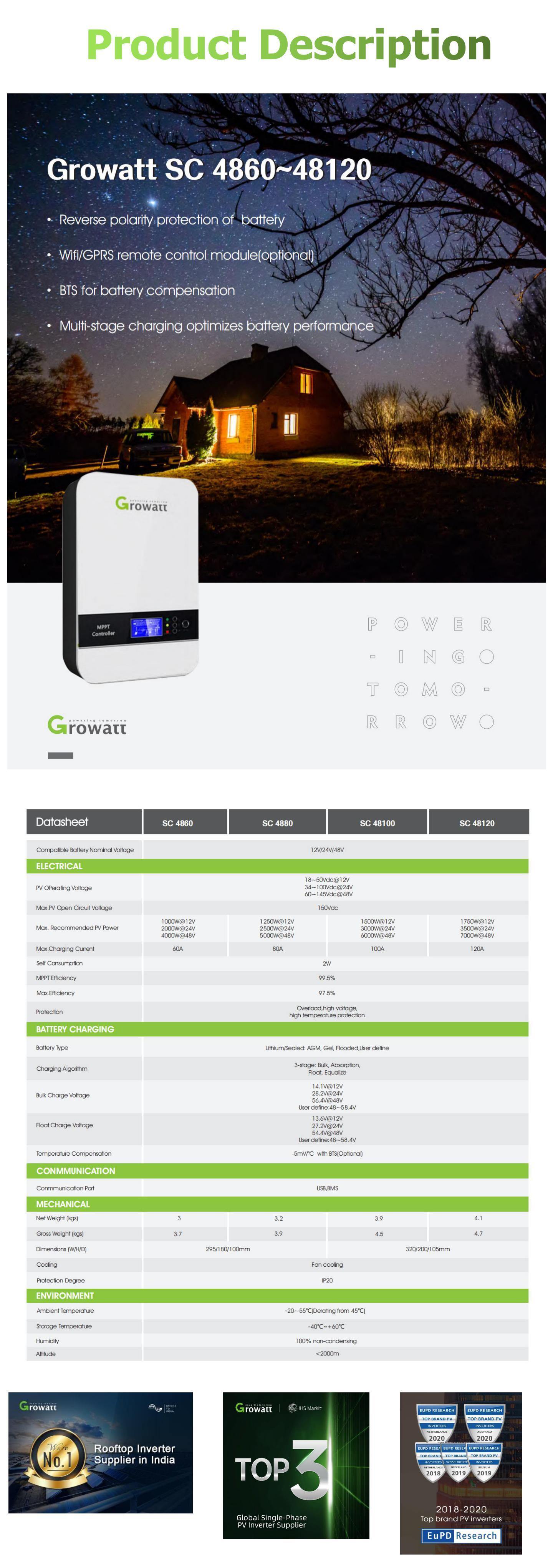 Onduleur de stockage d'énergie Growatt sur réseau