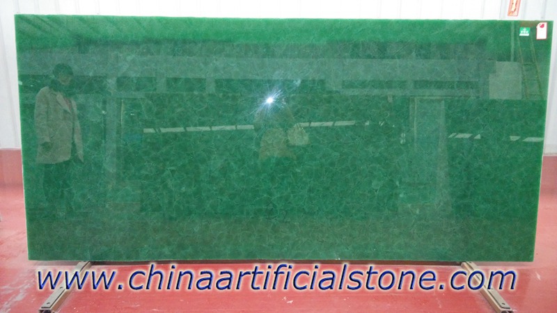 Feuille de pierre de verre de jade en verre Magna rétro-éclairé vert
