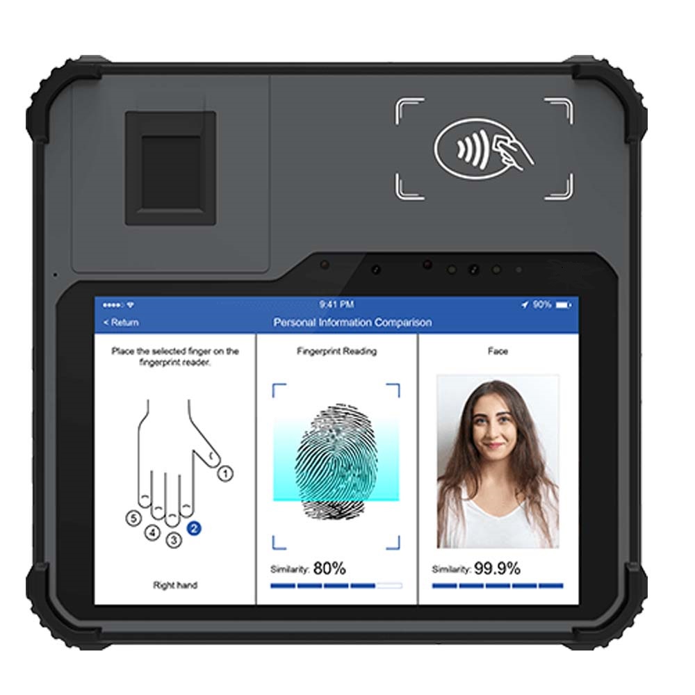 FAP45 Robuste Biométrique IRIS D'empreintes Digitales E-ID Passeport Lecture NIN Enregistrement Kits Tablette
