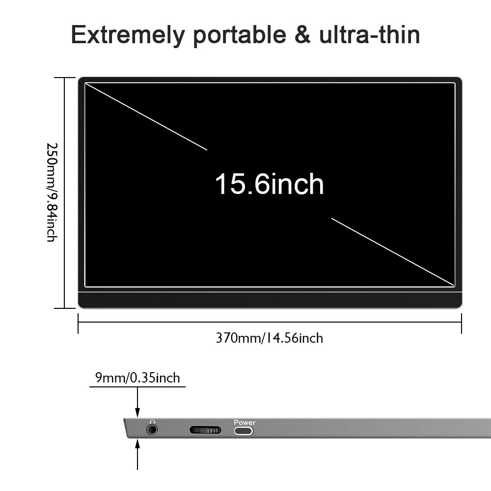 Moniteur LCD de jeu USB type C portable 15,6 pouces 4k