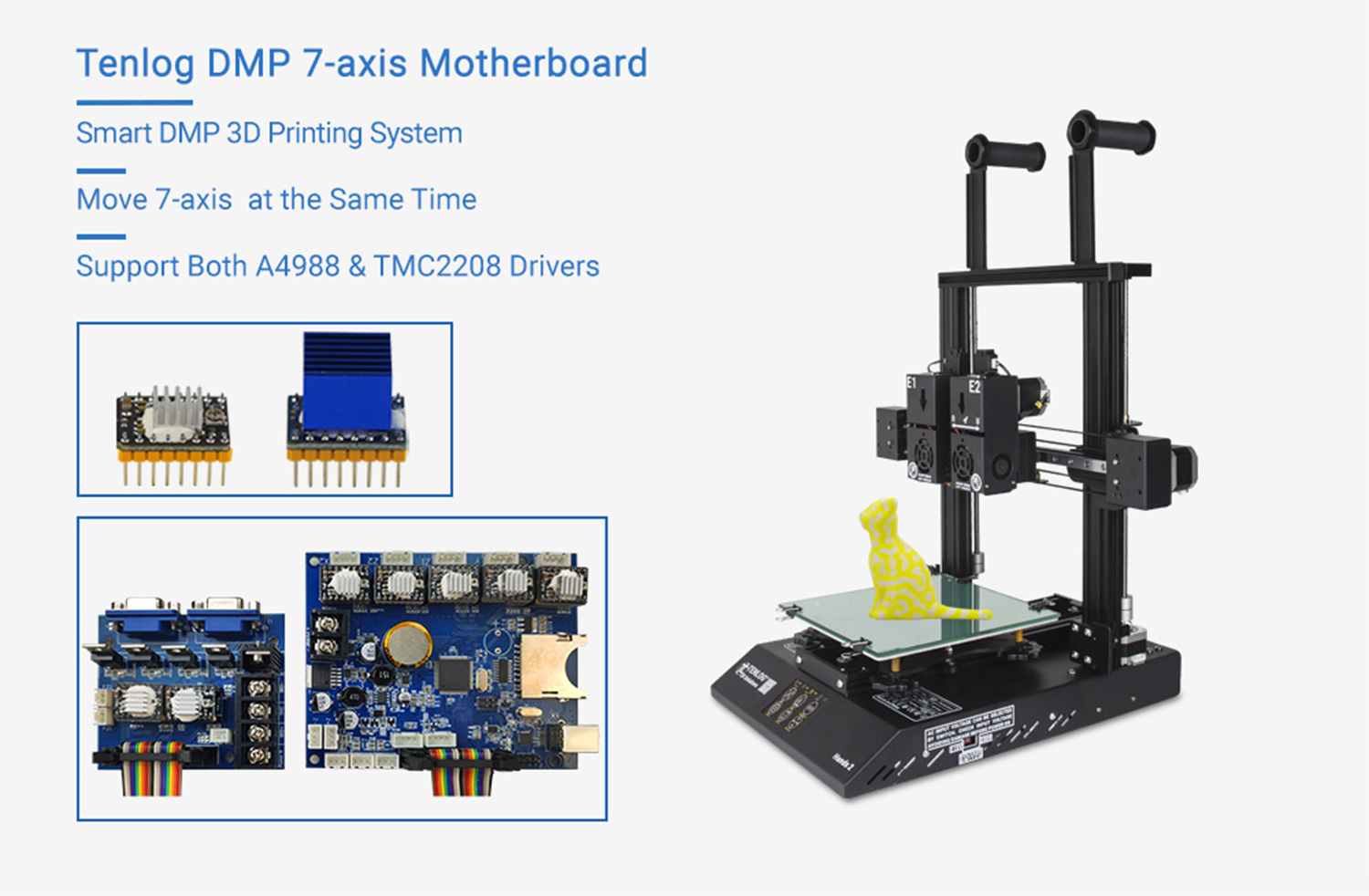 Imprimante 3D TENLOG Hands 2 DMP Carte mère 7 axes