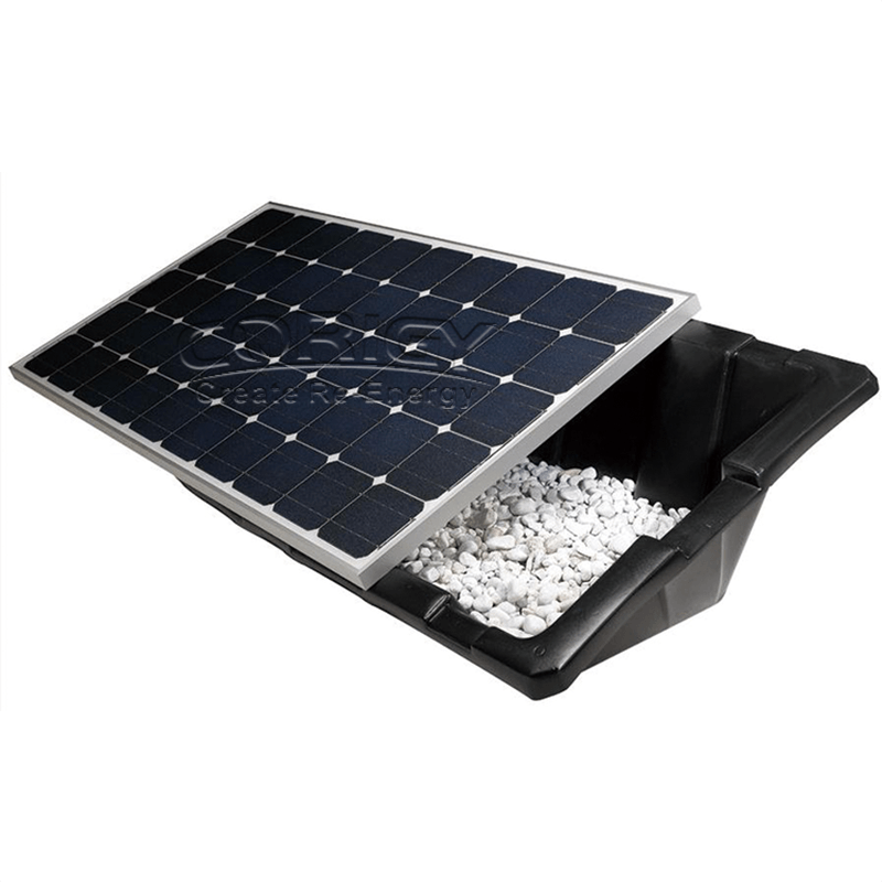 Système de montage de toit lesté en plastique pour panneaux solaires
