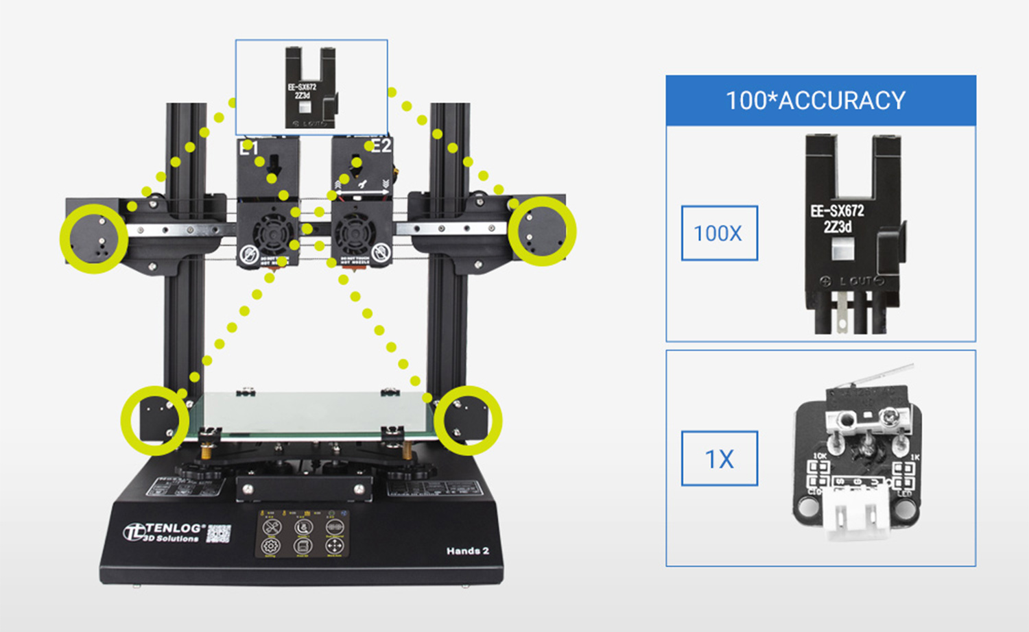 Capteur photoélectrique pour imprimante 3D TENLOG Hands 2 DMP