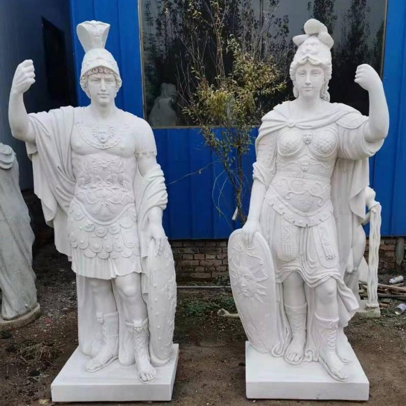 Sculptures en marbre d'extérieur Guerriers romains

