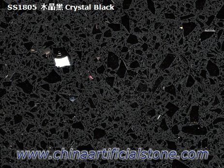 Dalles de quartz noir étincelant Silestone nuit stellaire
