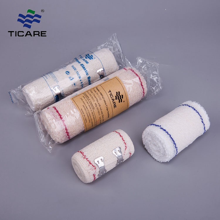 Bandage élastique médical en crêpe de coton Bandage élastique en crêpe chirurgical
