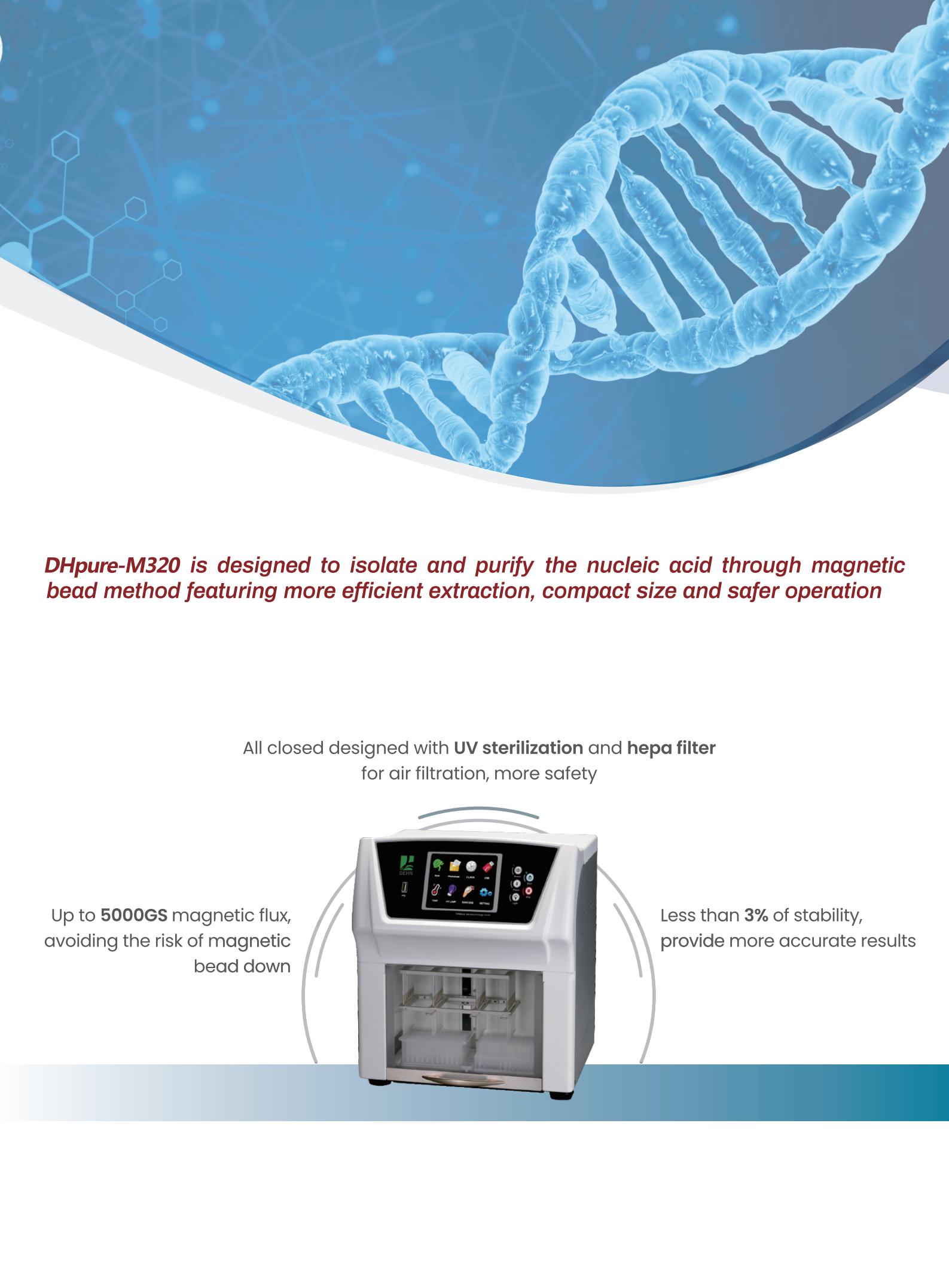 Extraction automatique d'acide nucléique DHpure-M320